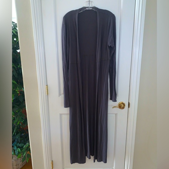 LAmade Heathered Gray Floor Length Cardigan with Side Slits. Made In The USA. - Picture 1 of 6